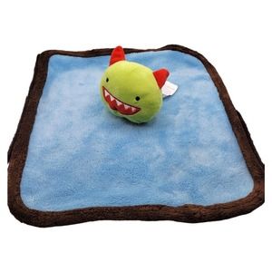 Babies R Us Cuddle Monster Lovey Plush Green Blue Baby Security Blanket Toy 12"